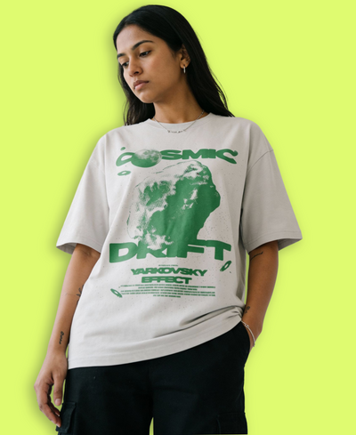 Cosmic Drift - Neo Green || Unisex Oversized Classic T-Shirt