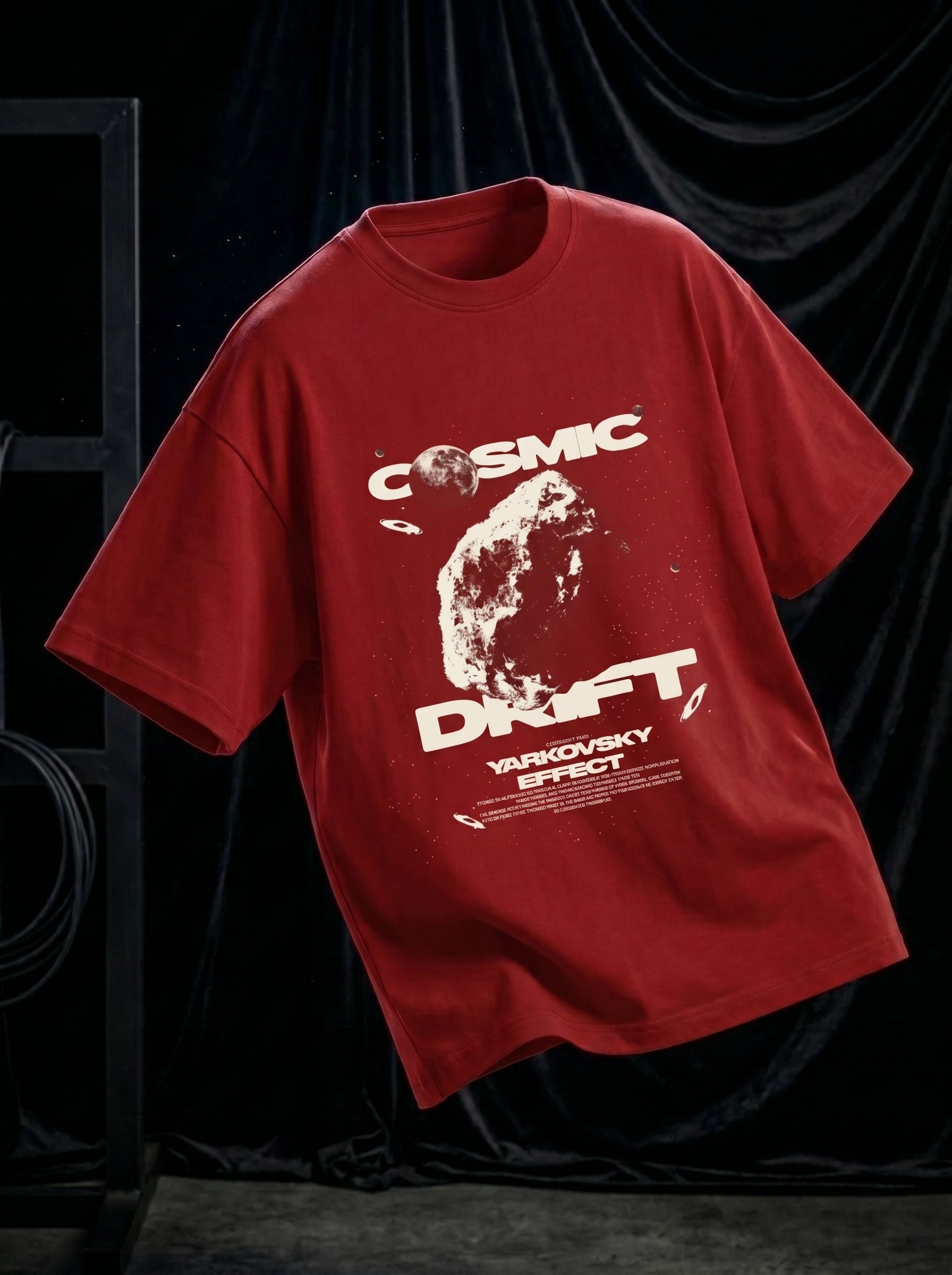 Cosmic Drift Red || Unisex Terry Oversized Tee